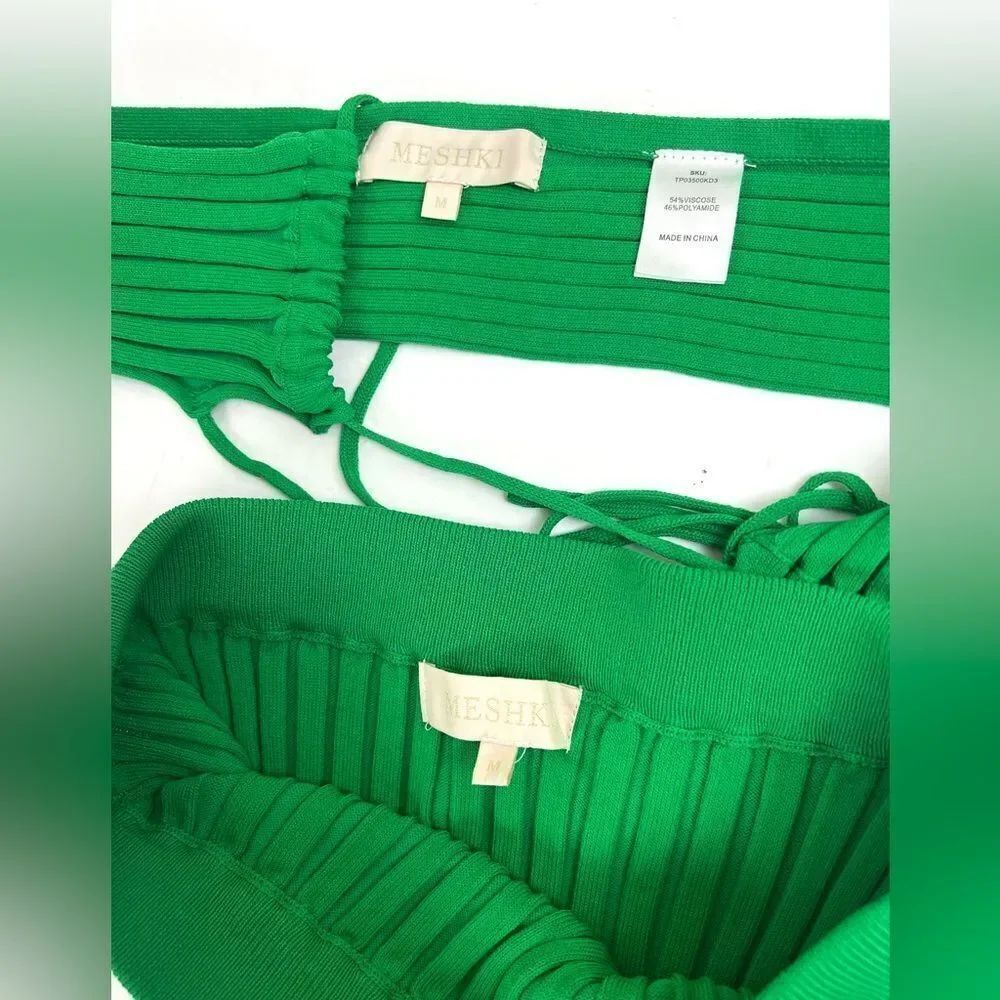 Meshki Crystal Vibrant Green Ribbed Set - Picture 8 of 13